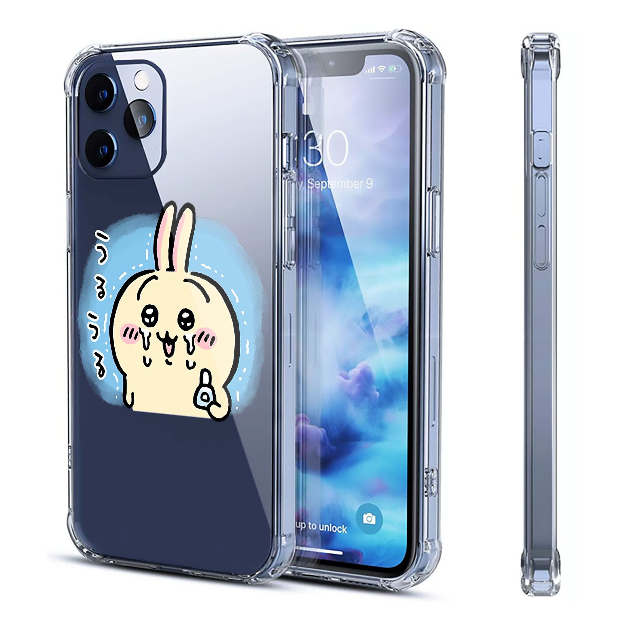 （画像用） ちいかわ うさぎ Chii-kawa usagi 【iPhone 12シリーズ対応】透明スマホケース（クリアソフトケース）